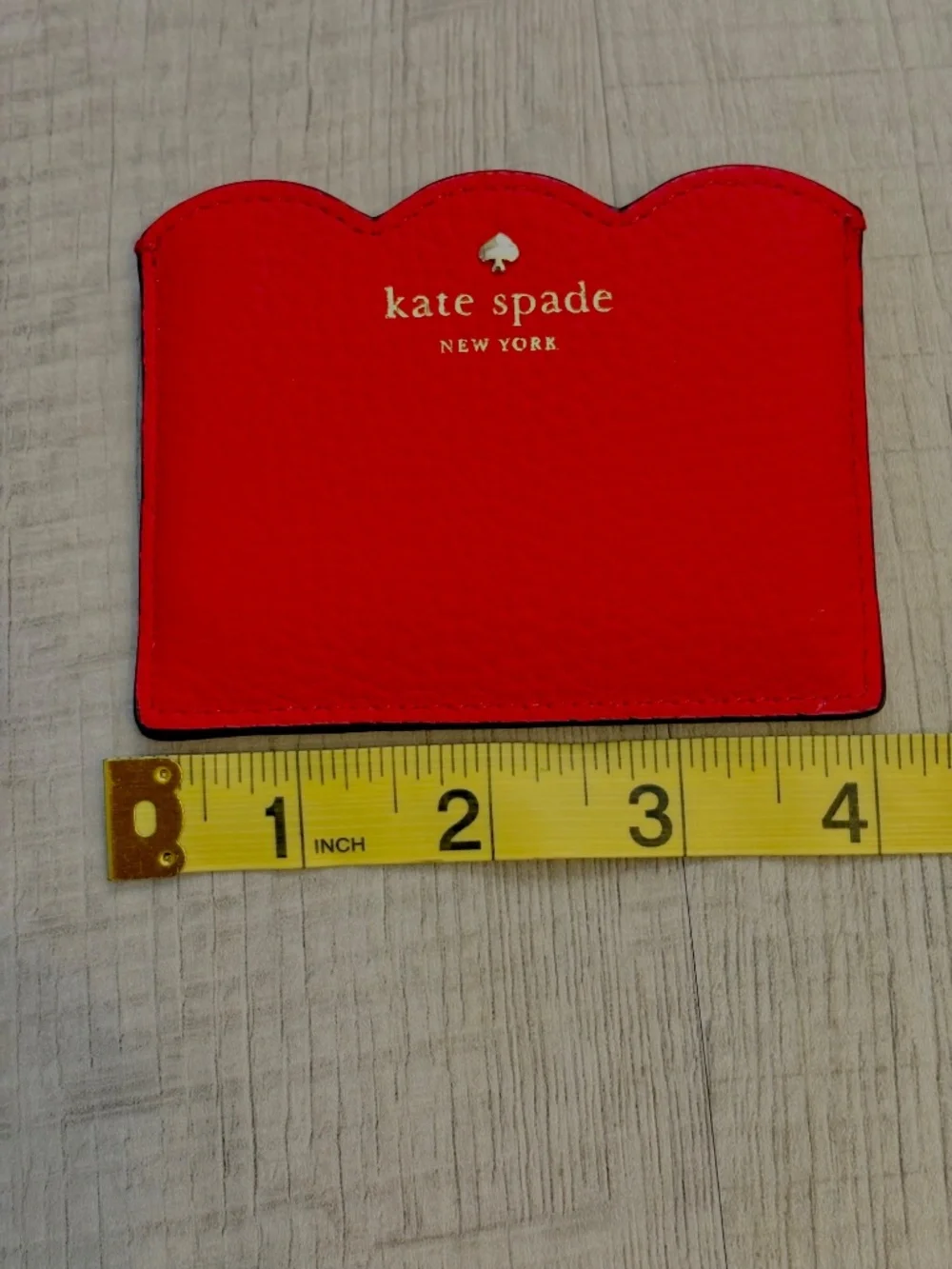 Kate Spade Leewood Place Red Leather Card Holder Wallet Coastal Nautical Luxury